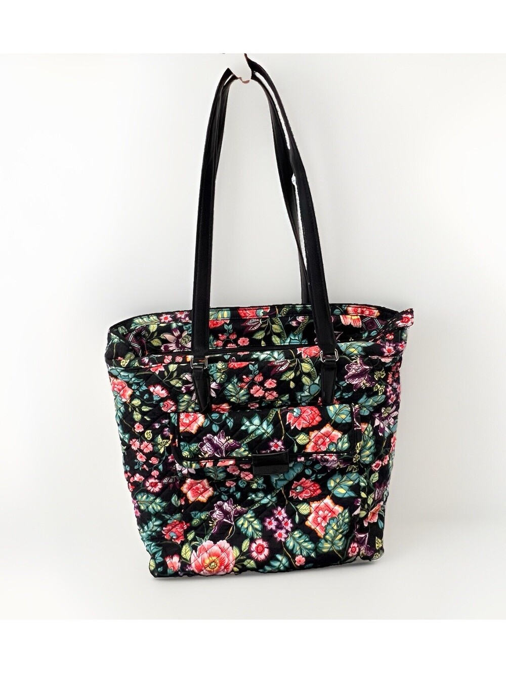 Vera Bradley Iconic Petite Vines Tote w/ Tablet Pocket NWOT Black